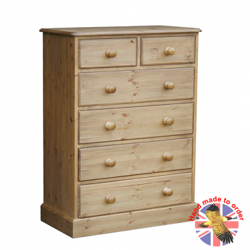 Cottage Pine 36" 2 Over 4 Chest Of Drawers
